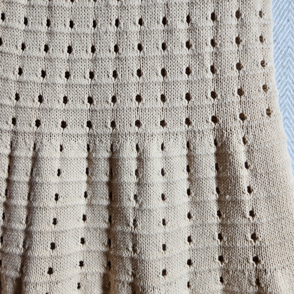 Fore Womens Large Cream Knit Maxi Skirt Sweater W Side Slit 100% cotton - Picture 6 of 14
